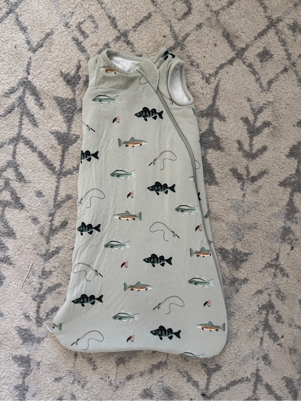 Kyte BABY Sage Green Sleep Sack with Fish Print